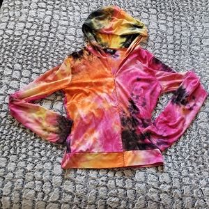 Zip up tye dye hoodie
